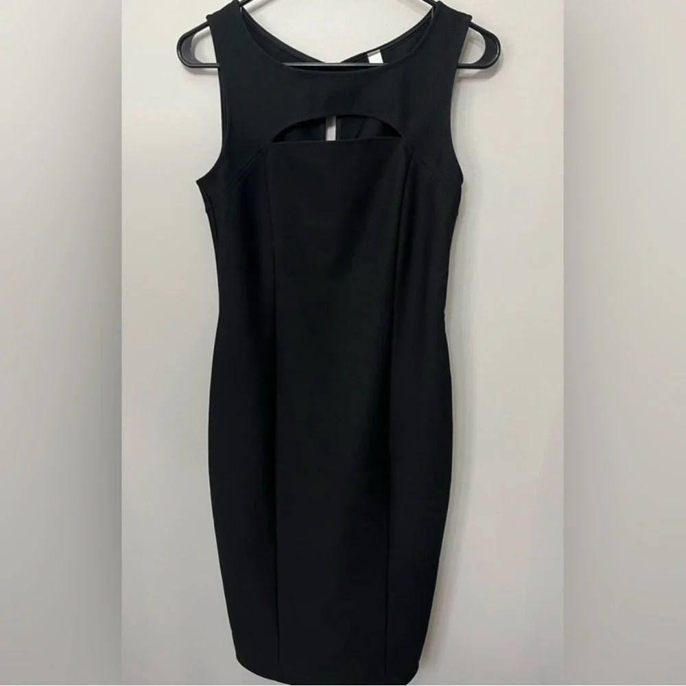 Black Bodycon Cutout Sleeveless Knee Length Dress by Lovely Day Sexy Size Med - Picture 5 of 9